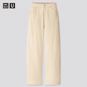 Uniqlo U women’s Wide Fit Twill Jersey Pants size S waist 26-27